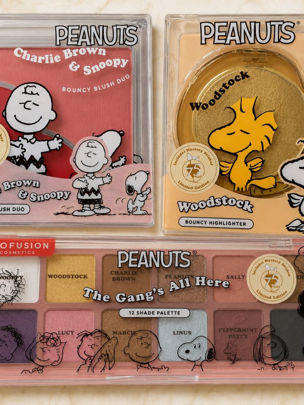 Profusion + Peanuts Shadow, Blush & Highlighter